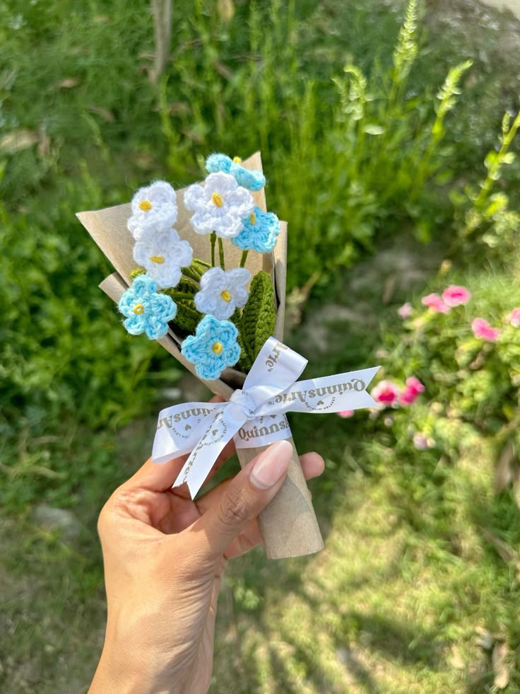 Mini Crochet Wildflower Bouquet